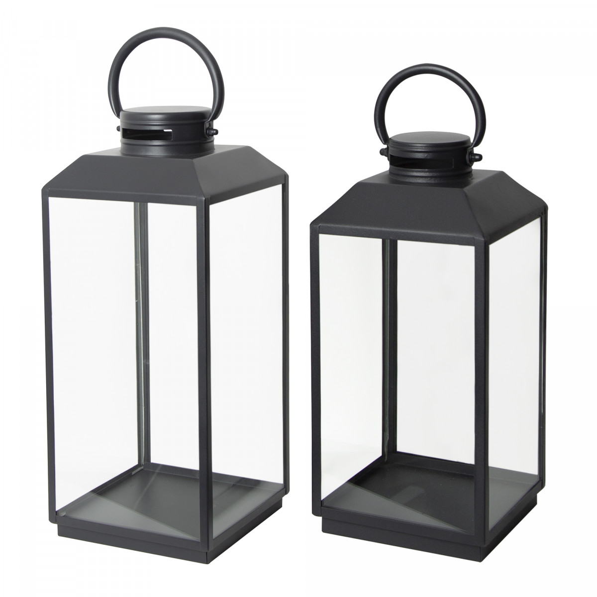 Lot de 2 Newport Photophore Lanterne Noir Medium-Large