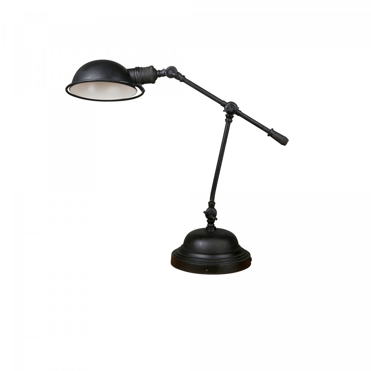 Lampe de table réglable Sidney aux formes rondes robustes, couleur noir antique